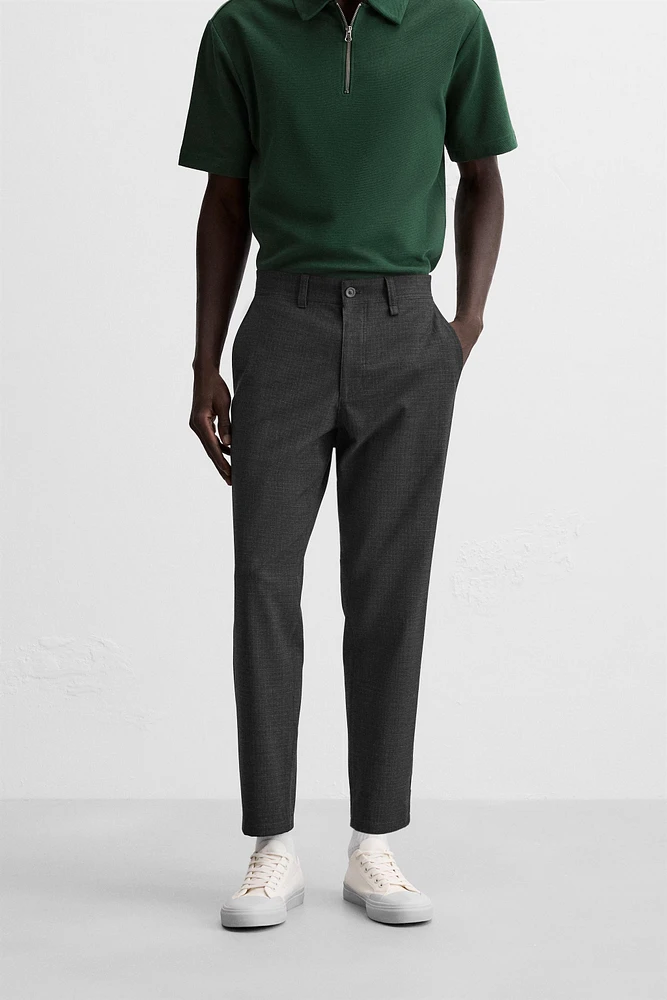 TEXTURED STRETCH PANTS