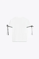 CONTRAST BOW T-SHIRT