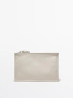 Petit sac pochette avec nœud en cuir nappa