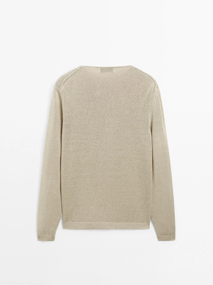 100% linen knit sweater