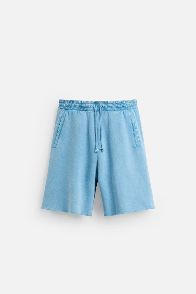 WASHED RELAXED FIT JOGGER SHORTS