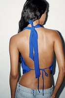 TOP HALTER FLUIDE NŒUD