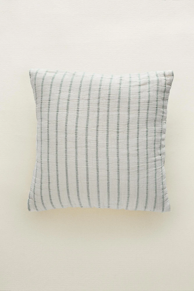 HOUSSE DE COUSSIN ENFANT GAZE RAYURES
