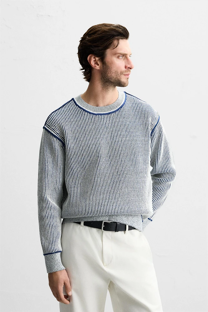 RIBBED CONTRASTING SWEATER