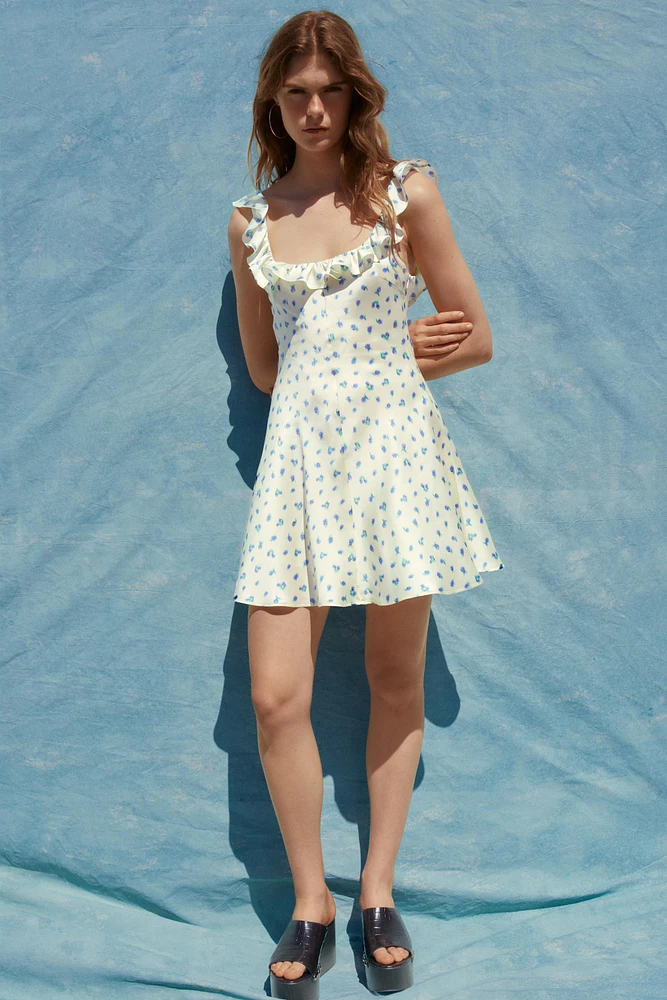 PRINTED SATIN DRESS