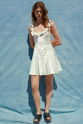 PRINTED SATIN DRESS