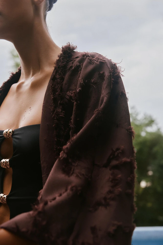 VESTE KIMONO TISSU STRUCTURÉ