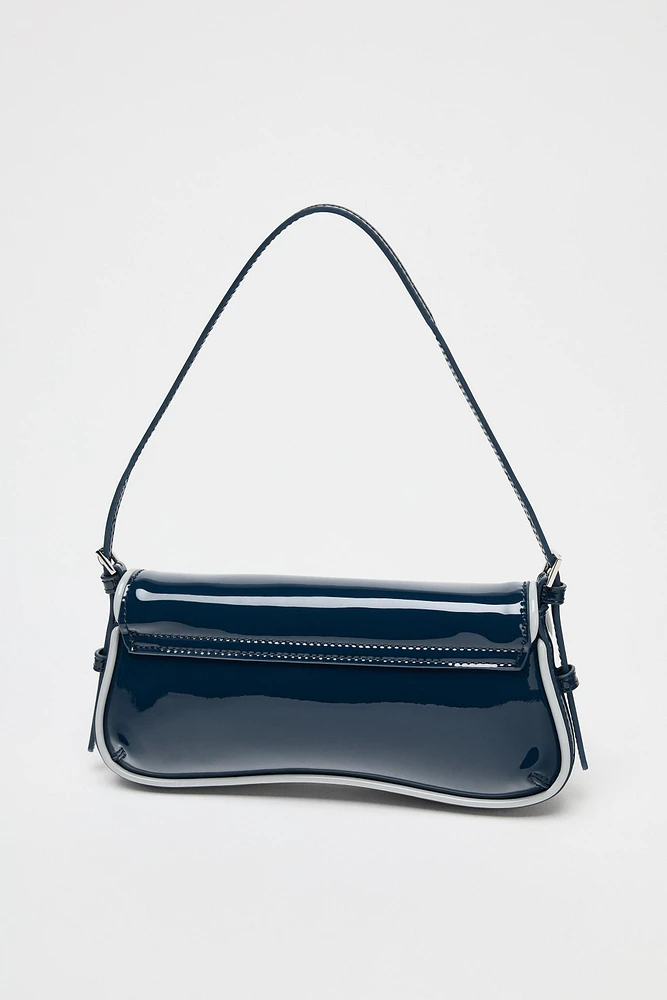 SAC PORTÉ ÉPAULE EFFET VERNI CONTRASTE