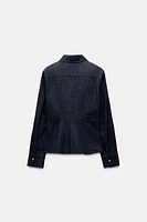 PLEATED DENIM SHIRT ZW COLLECTION