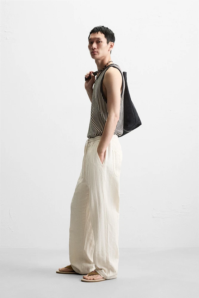 PANTALON JACQUARD RAYÉ
