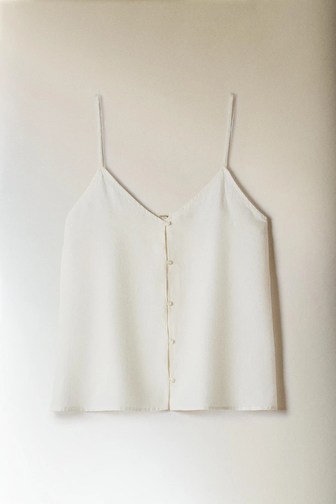 LINEN TOP WITH BUTTONS