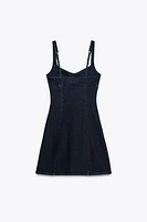 ROBE Z1975 MINI EN DENIM À BRETELLES