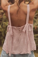 EMBROIDERED STRAPPY CHIFFON TOP