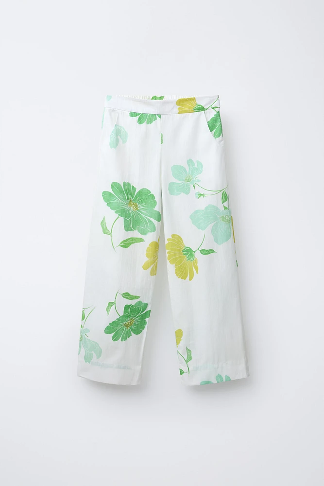 PANTALON DROIT IMPRIMÉ FLEURS