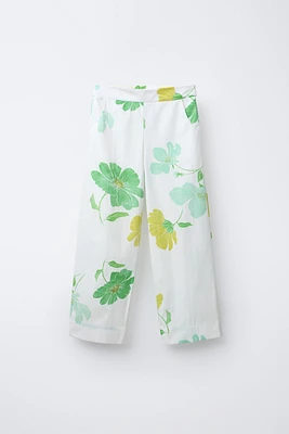 PANTALON DROIT IMPRIMÉ FLEURS