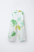 PANTALON DROIT IMPRIMÉ FLEURS