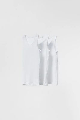 AGES 2-6/ THREE-PACK OF BASIC SLEEVELESS T-SHIRTS