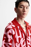 CHEMISE EN MAILLE JACQUARD CONTRASTE