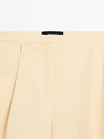 Pantalon tailleur en lin mélangé