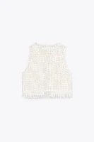 FRINGED MACRAMÉ VEST