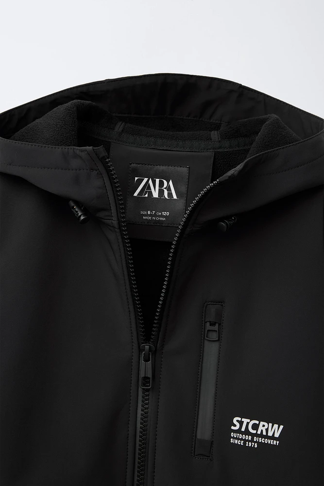 WATER REPELLENT TECHNICAL JACKET WITH HOOD