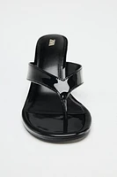 PATENT WEDGE SANDALS