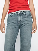Low-rise straight-leg jeans