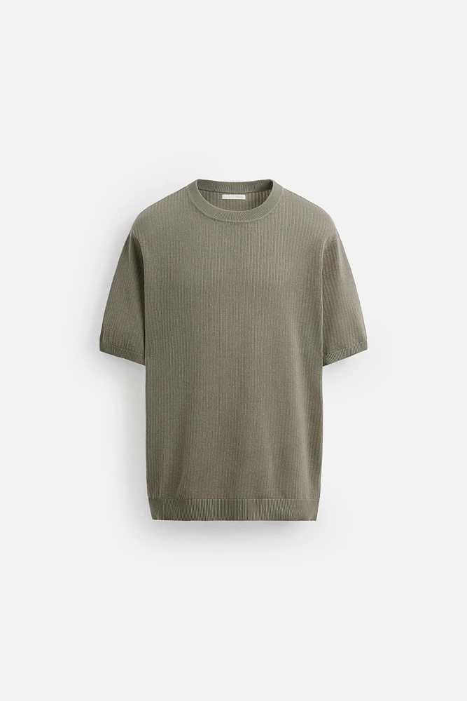 TEXTURED KNIT T-SHIRT