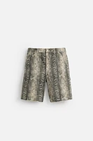 ANIMAL PRINT CARPENTER POCKET SHORTS