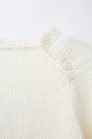 PULL EN MAILLE INSCRIPTION BRODÉE