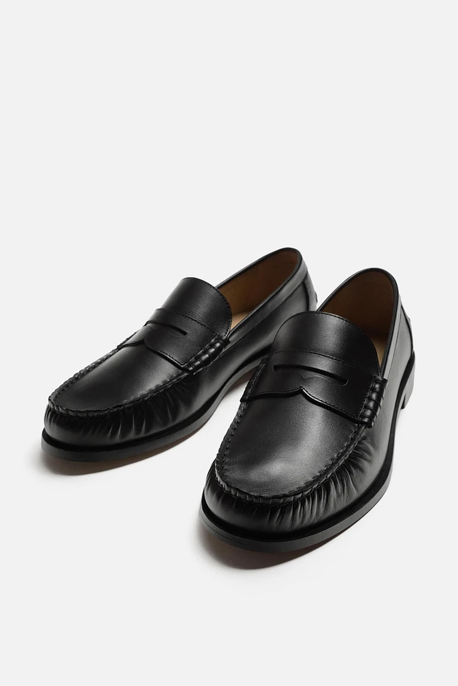 LEATHER PENNY LOAFERS