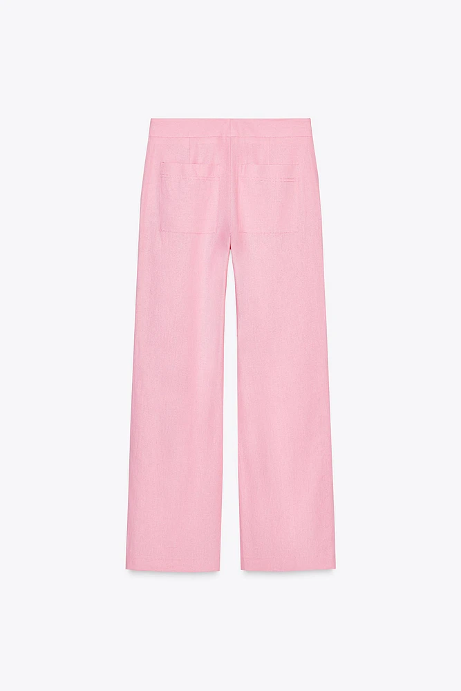 PANTALON DROIT AVEC LIN