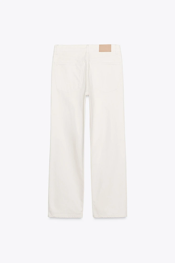ZW COLLECTION STRAIGHT HIGH-WAIST CROPPED JEANS