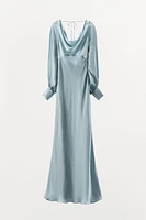 OPEN BACK SATIN EFFECT DRESS
