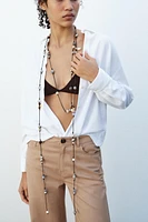 PANTALON LARGE À TAILLE HAUTE