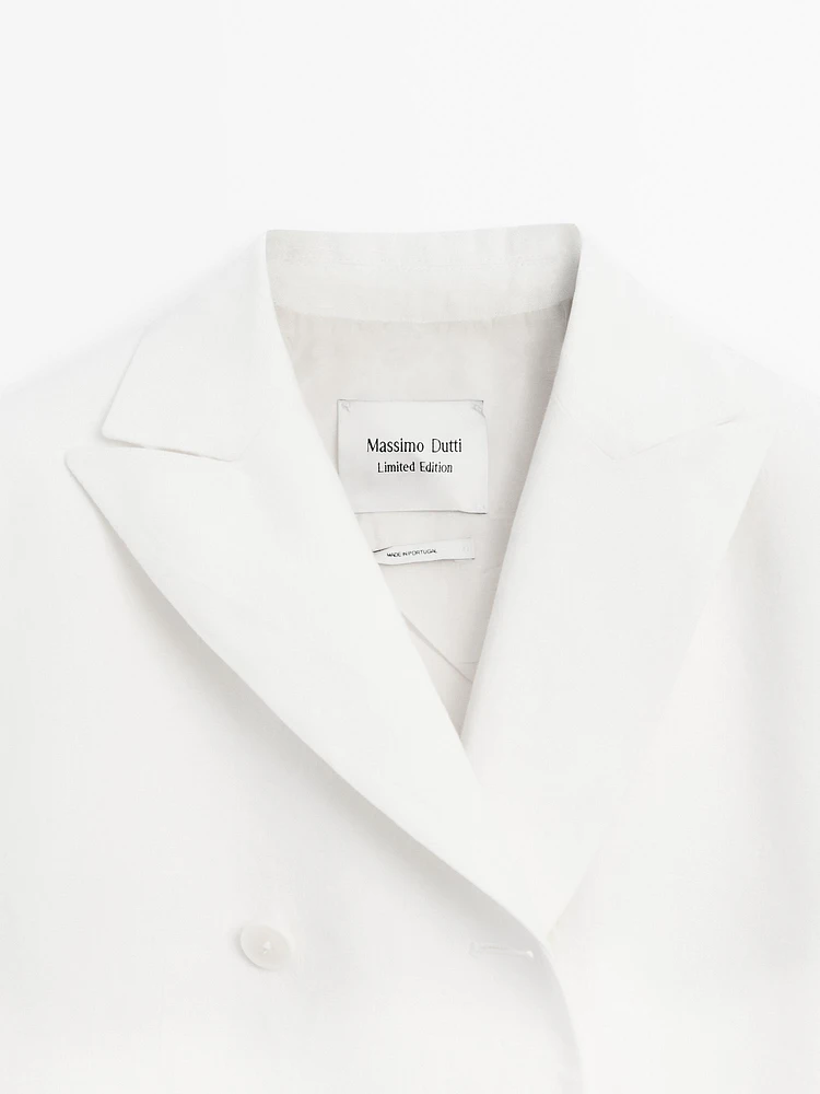 Blazer cache-cœur moulant en lin - Limited Edition