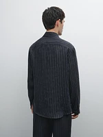 100% linen pinstripe shirt