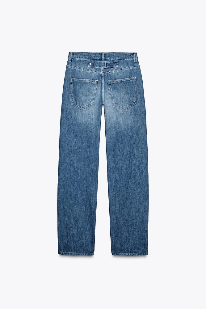 TRF MID-RISE STRAIGHT BAGGY JEANS