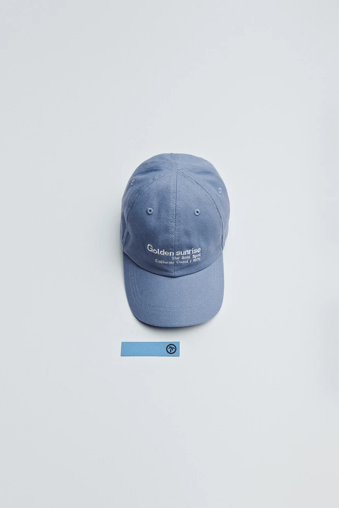 EMBROIDERED TEXT CAP