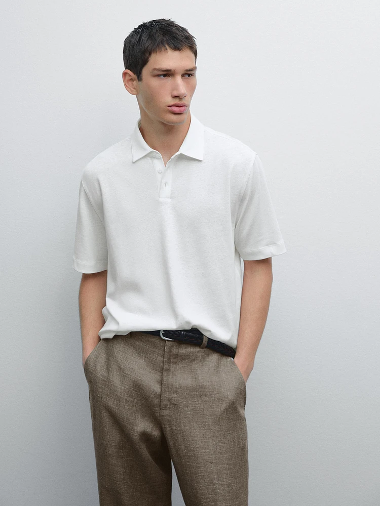 Polo manches courtes lin