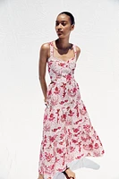 ROBE MIDI IMPRIMÉE ET AJOURÉE