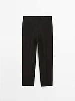 Pantalon pied-de-poule 100 % lin