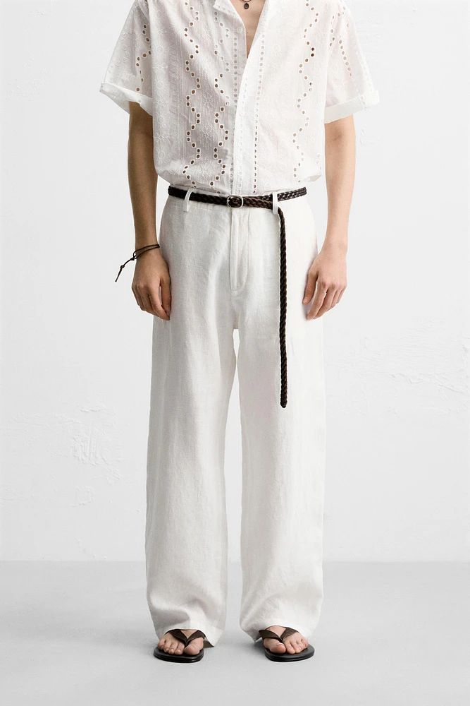 PANTALON RELAXED FIT 100 % LIN