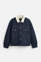 CONTRAST COLLAR DENIM JACKET