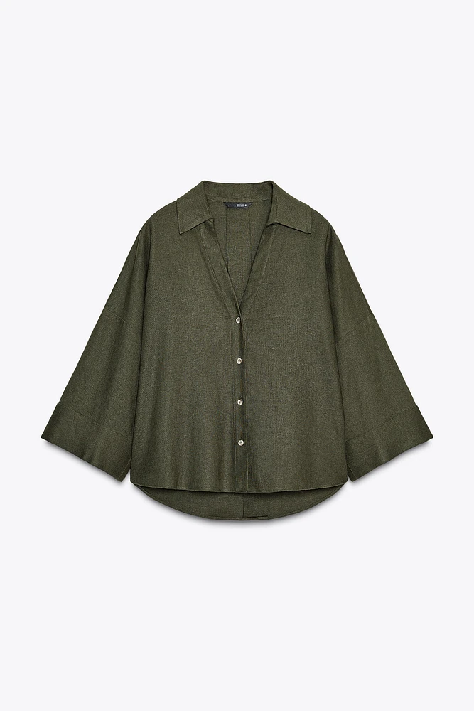 WIDE SLEEVE LINEN SHIRT