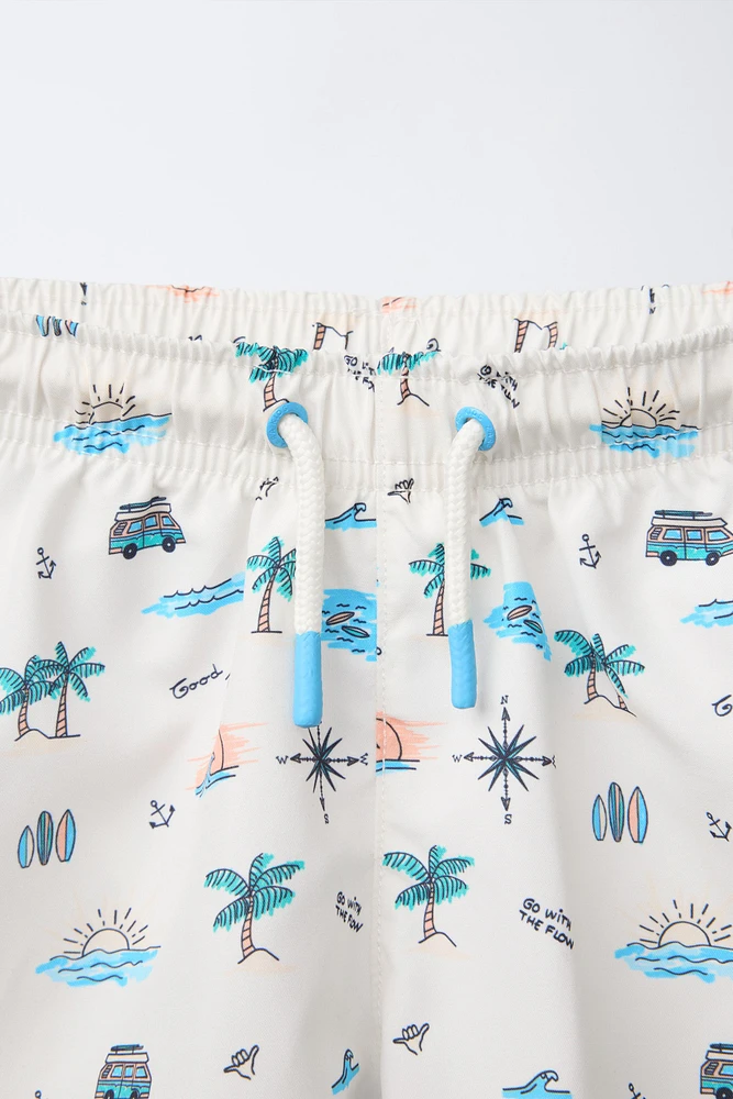 2-6 YEARS/ PRINTED SWIM SHORTS