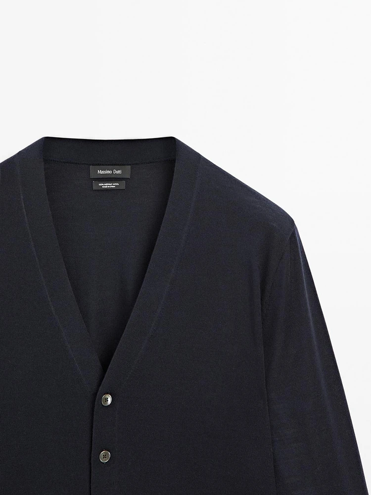 Cardigan 100 % laine mérinos