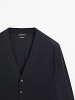 Cardigan 100 % laine mérinos
