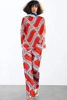 ZW COLLECTION PRINTED BOW SHIRT