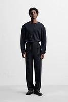 PLEATED COTTON - WOOL PANTS